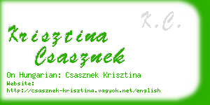 krisztina csasznek business card